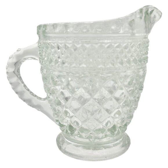 Anchor Hocking Wexford Creamer Pitcher Clear Glass 4.5 inches Tall Vintage - Picture 3 of 7